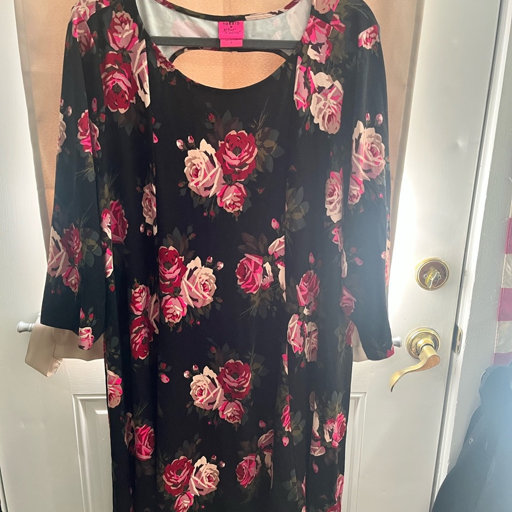 Floral Black and Pink Dress